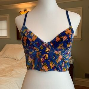 Free people velvet crop top/bralette